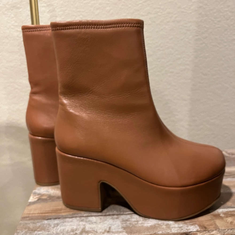Larroude Brown Platform Ankle Boots